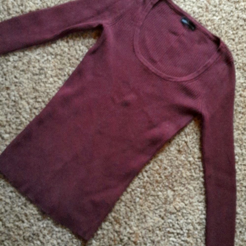 Ribbed long sleeve cotton sweater